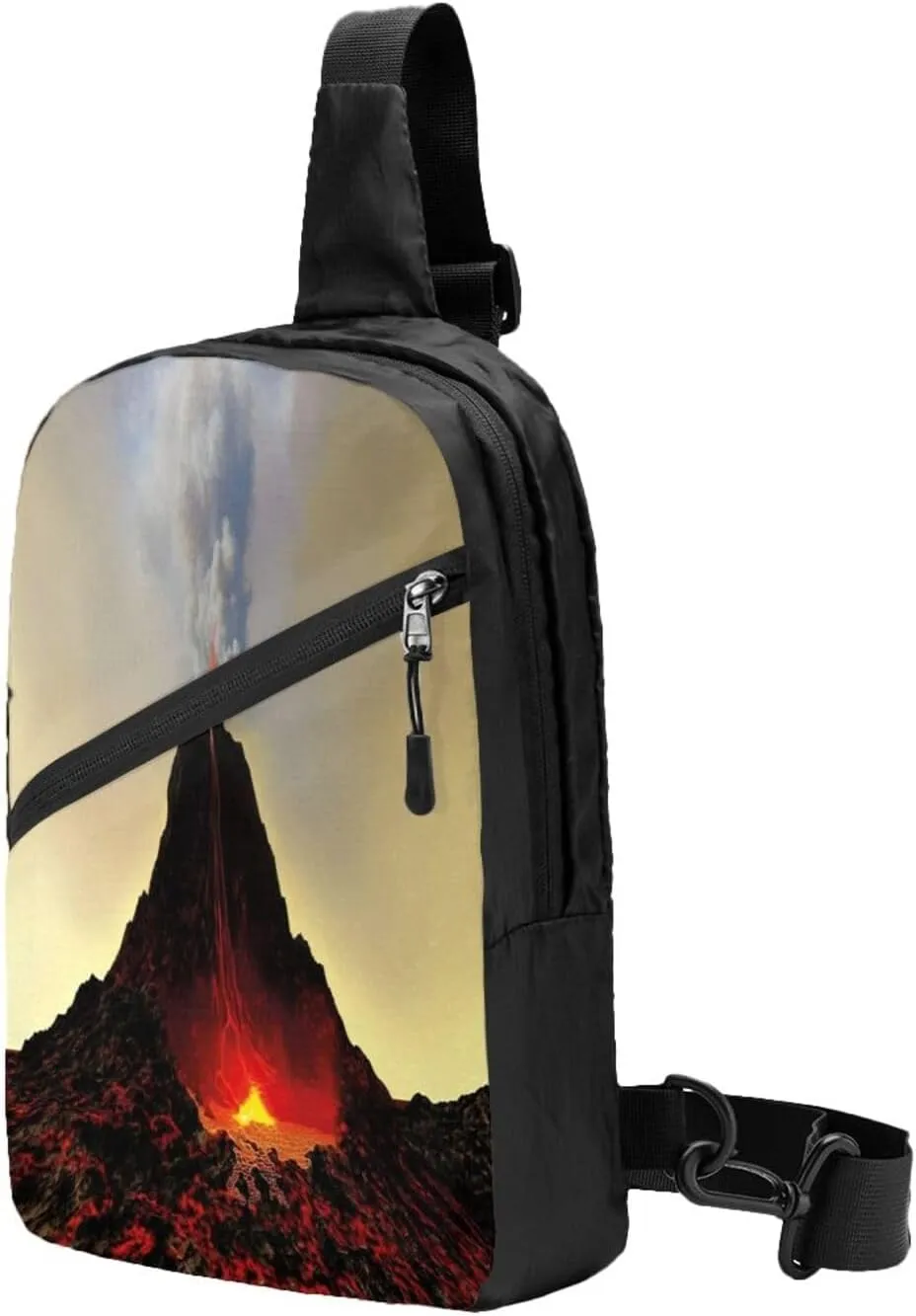 Volcano Sling Bag for Men Women, Small Crossbody Sling Backpack Shoulder Chest Bag, Anti Theft Travel Hiking Sports