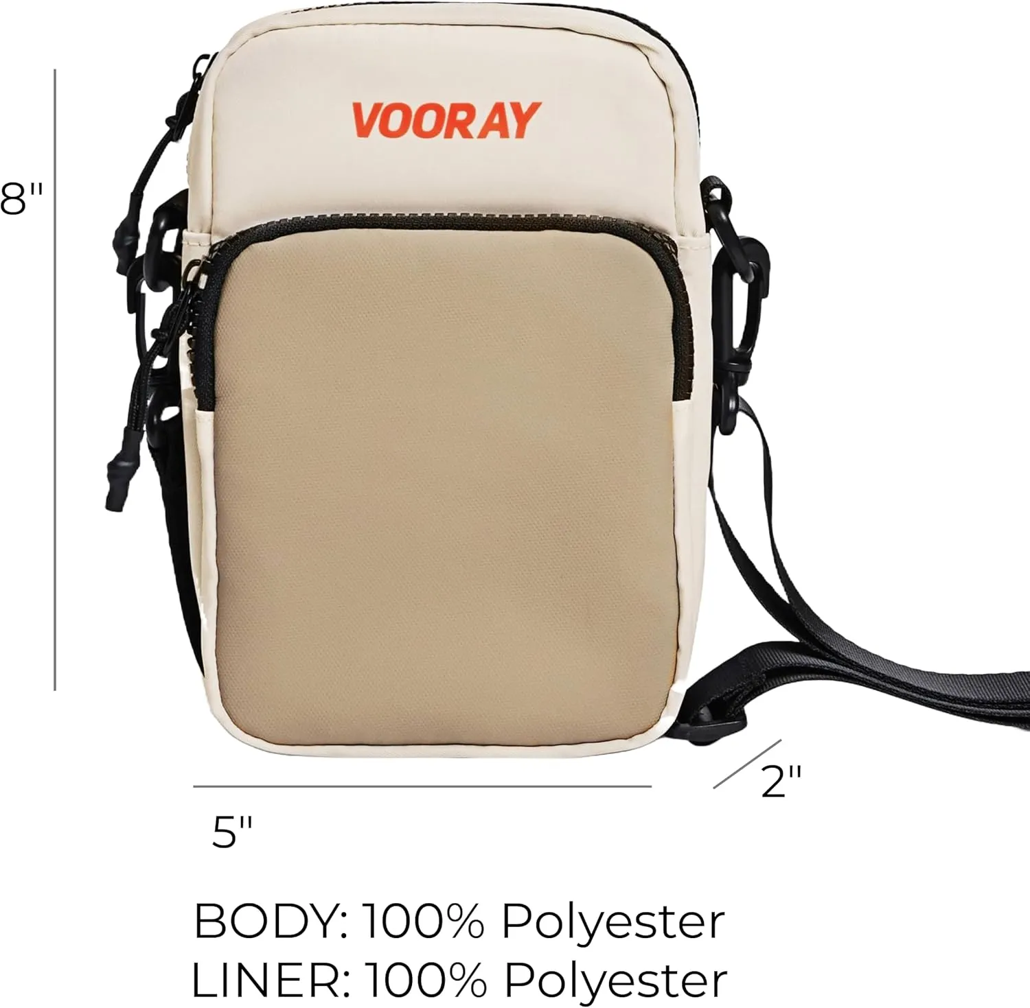 VOORAY 1L Lightweight Core Crossbody Bag – Adjustable Belt Bag for Gym & Travel