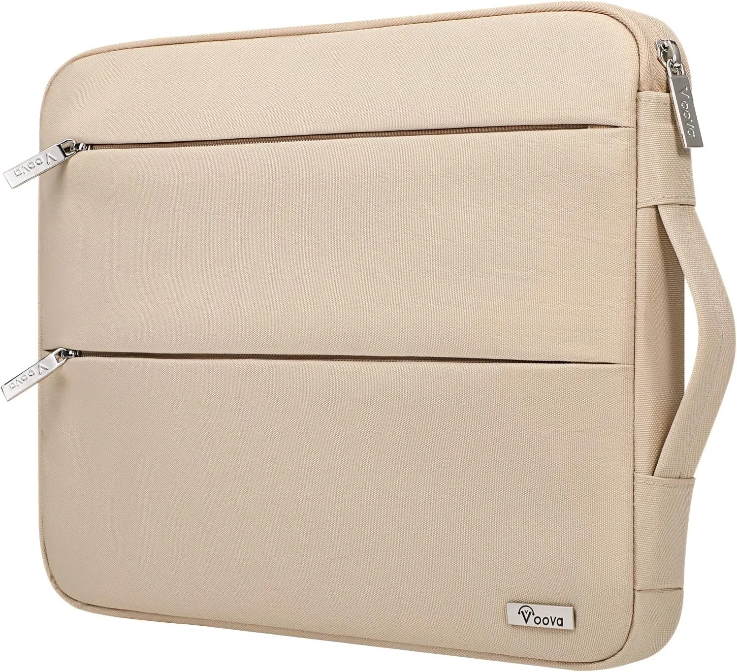 Voova 15.6-16 Inch Laptop Sleeve Carrying Case, Waterproof Computer Bag Cover compatible with MacBook Pro 16 M3 M2 M1 Pro/Max 2023-2019, Dell XPS 15,15-16 Inch HP Lenovo Acer Asus Chromebook, Apricot