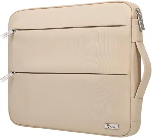 Voova 15.6-16 Inch Laptop Sleeve Carrying Case, Waterproof Computer Bag Cover compatible with MacBook Pro 16 M3 M2 M1 Pro/Max 2023-2019, Dell XPS 15,15-16 Inch HP Lenovo Acer Asus Chromebook, Apricot