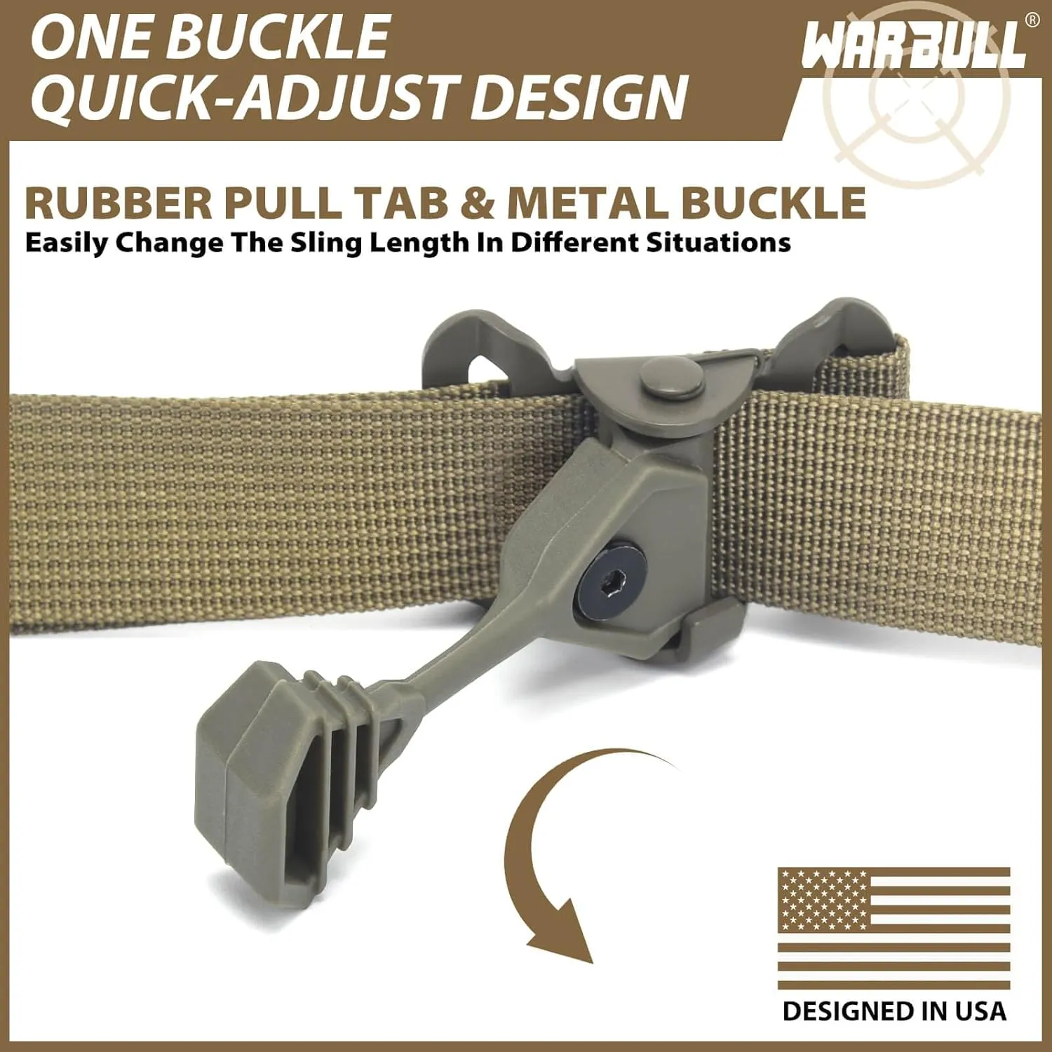 WarBull 2 Point Rifle Sling, QD Swivel Quick Adjust Gun Sling with HK Hook, Soft Shoulder Pad Tactical Rifle Sling for Rifle Shotgun and Crossbow, Hunting and Outdoor Sports with Keychain Gift