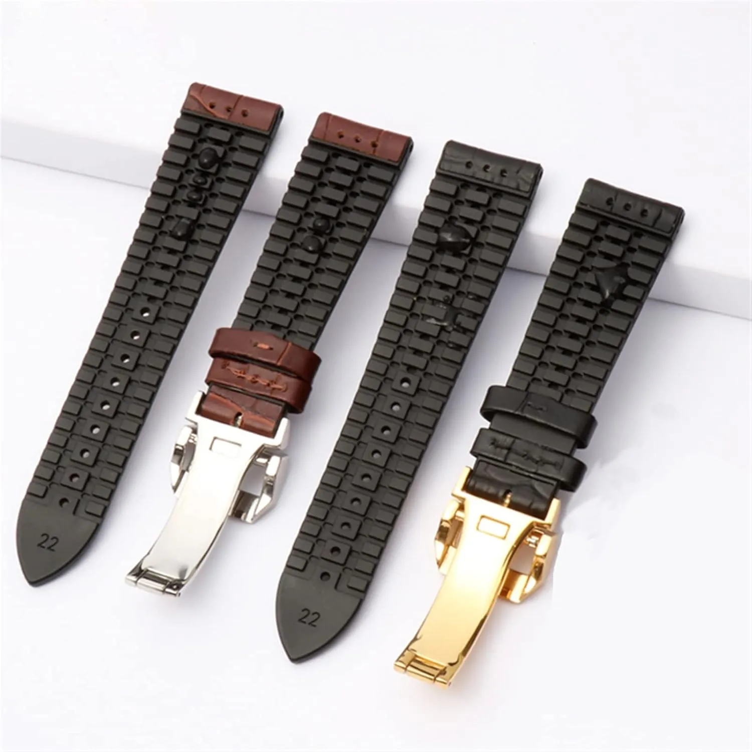 Watch Strap Rubber Strap Silicone Strap Universal Strap Buckle Strap Cowhide Strap Nylon Leather Silicone Strap Folding Buckle Strap Watch Strap Strap