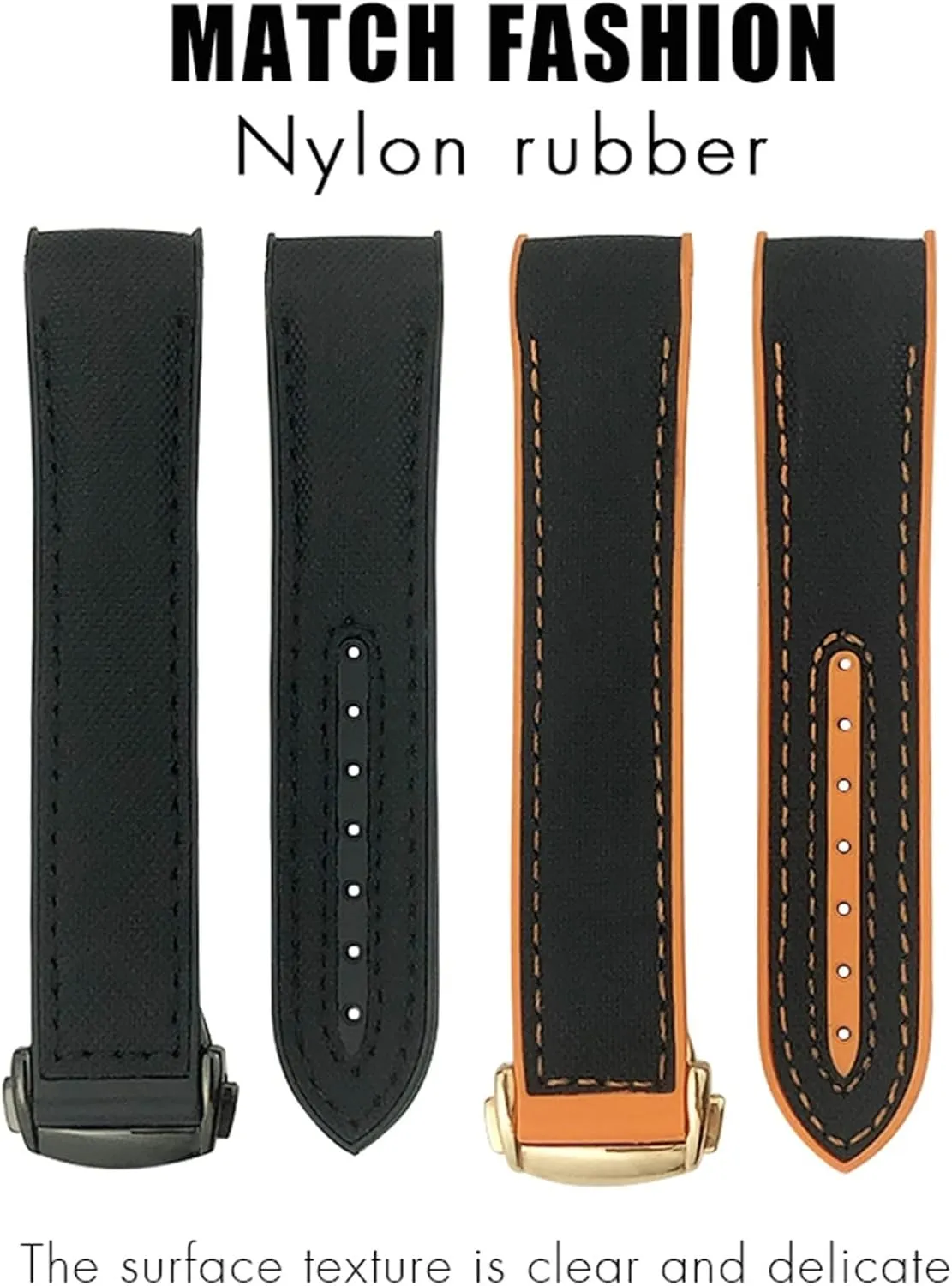 Watch Strap Rubber Strap Silicone Strap Universal Strap Buckle Strap Cowhide Strap Nylon Leather Silicone Strap Folding Buckle Strap Watch Strap Strap
