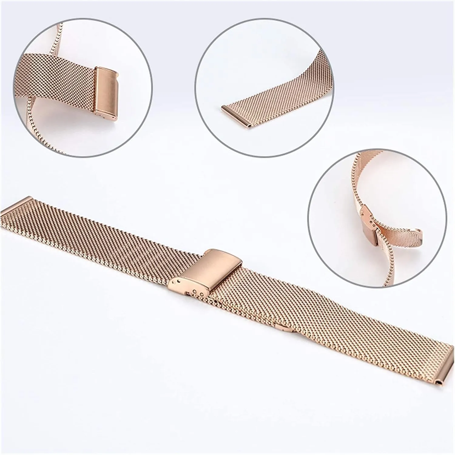 watch strap universal single buckle with 16mm 18mm 20mm 22mm silver stainless steel strap replacement bracelet bracelet