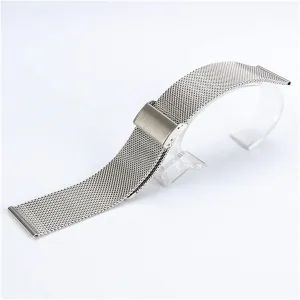 watch strap universal single buckle with 16mm 18mm 20mm 22mm silver stainless steel strap replacement bracelet bracelet