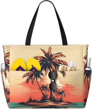 Waterproof Beach Bag for Women Sandproof Beach Tote Bag Large Capacity Swim Pool Bag Foldable Travel Duffel Bags