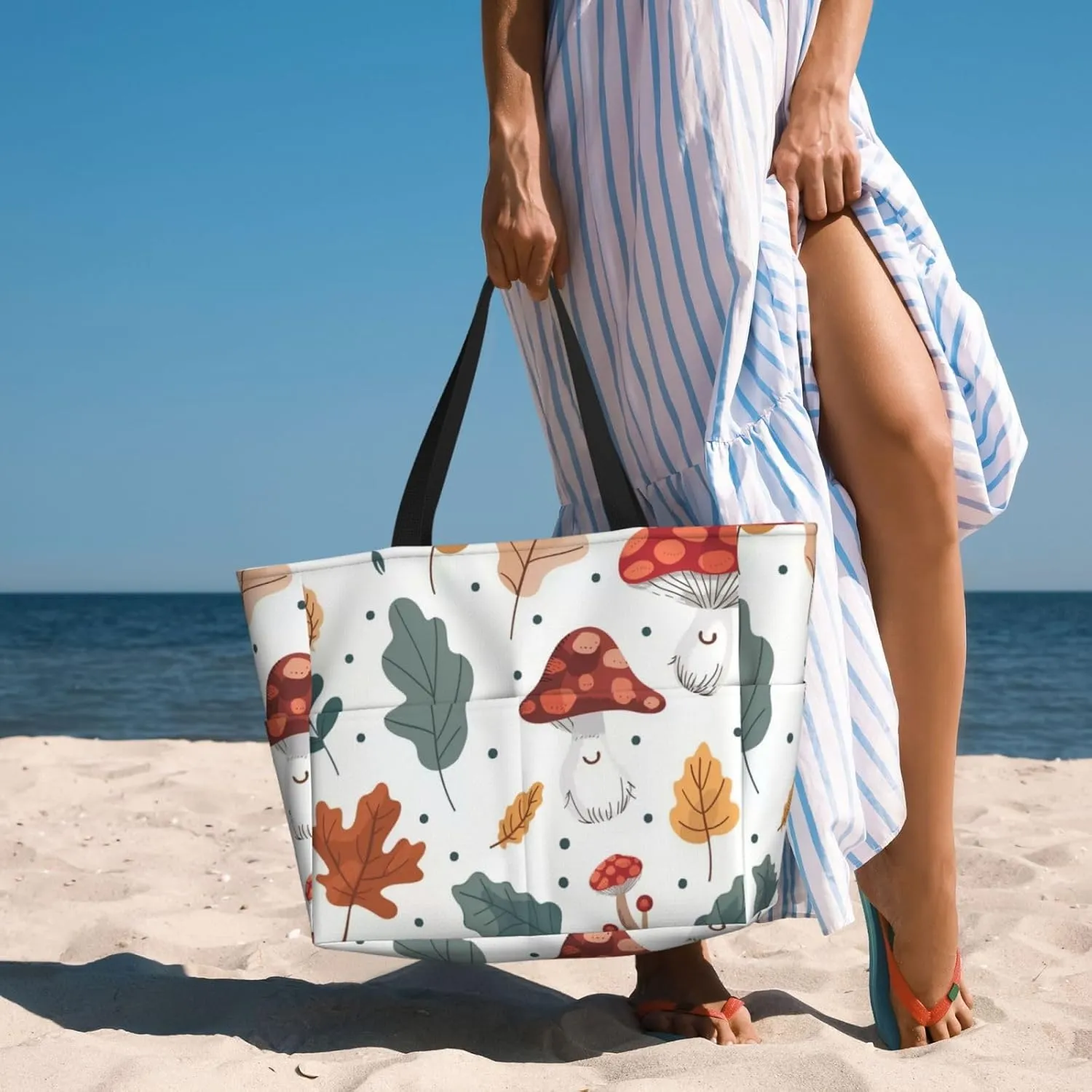 Waterproof Beach Bag for Women Sandproof Beach Tote Bag Large Capacity Swim Pool Bag