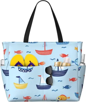 Waterproof Beach Bag for Women Sandproof Beach Tote Bags Large Capacity Swim Pool Bag Foldable Travel Duffel Bags