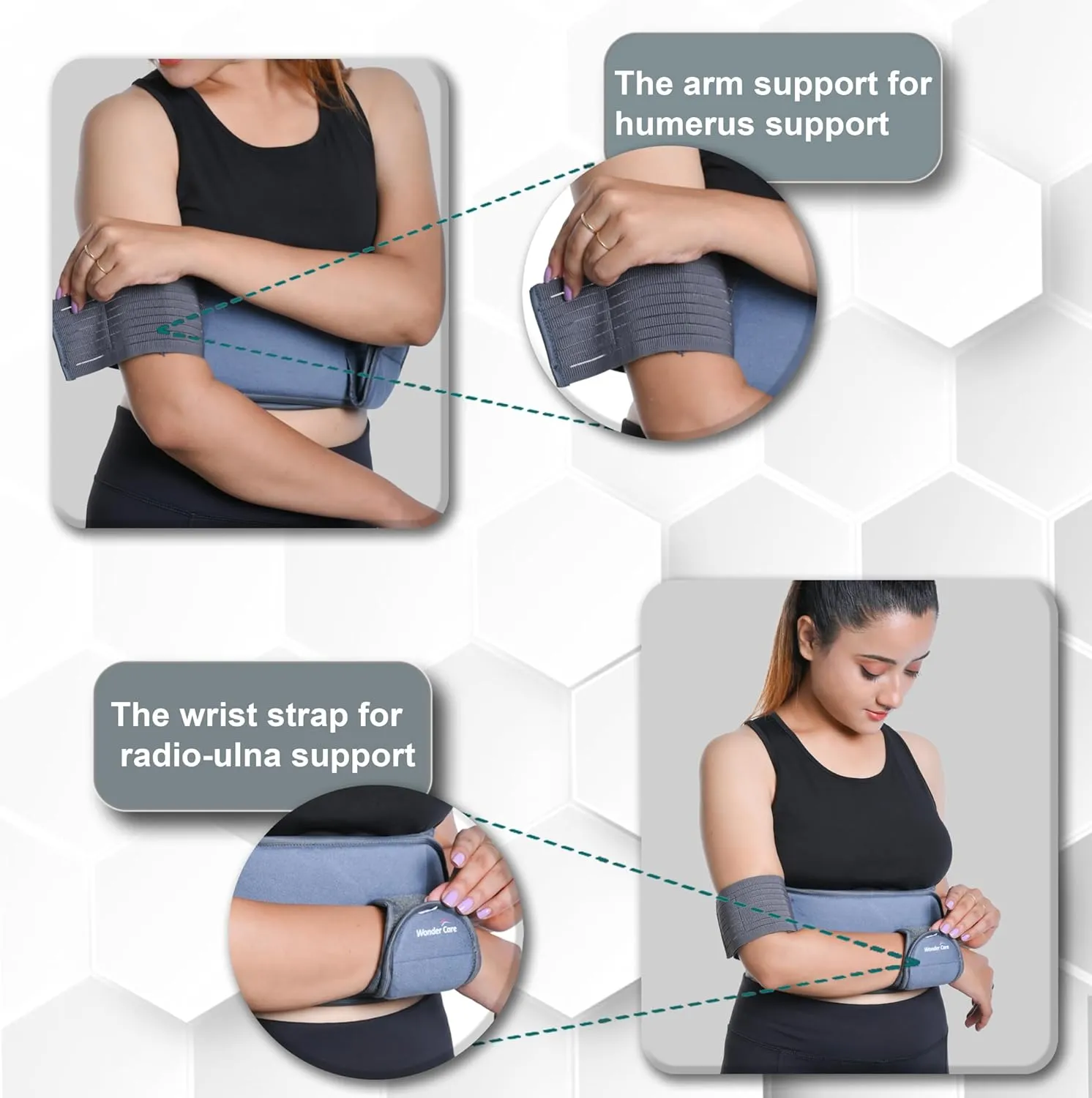 WC Shoulder support brace arm sling shoulder immobilizer youth shoulder brace Shoulder stabilizer Compression Brace rotator cuff surgery sling Left-Right arm sling–Size3 (36-40) Inch