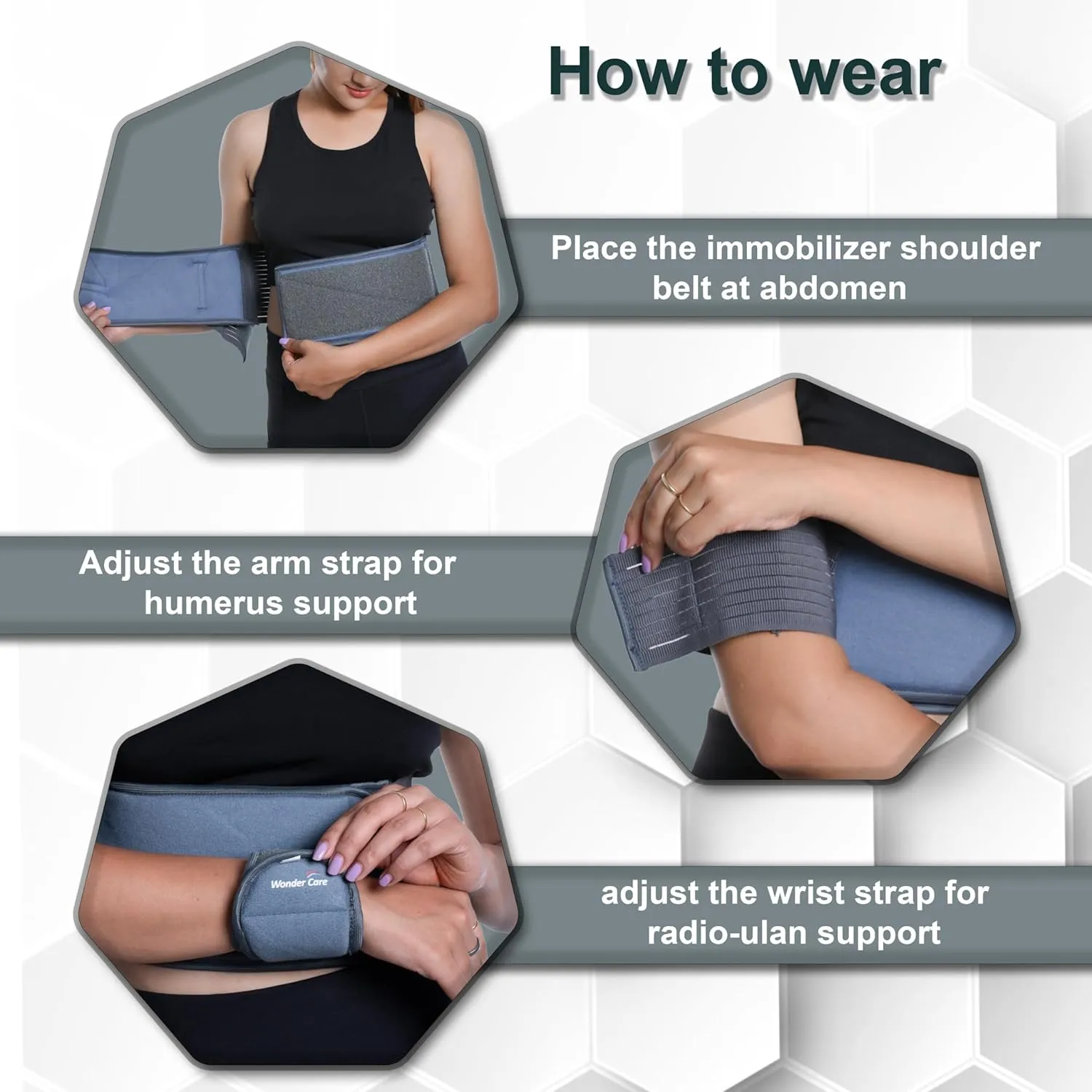 WC Shoulder support brace arm sling shoulder immobilizer youth shoulder brace Shoulder stabilizer Compression Brace rotator cuff surgery sling Left-Right arm sling–Size3 (36-40) Inch