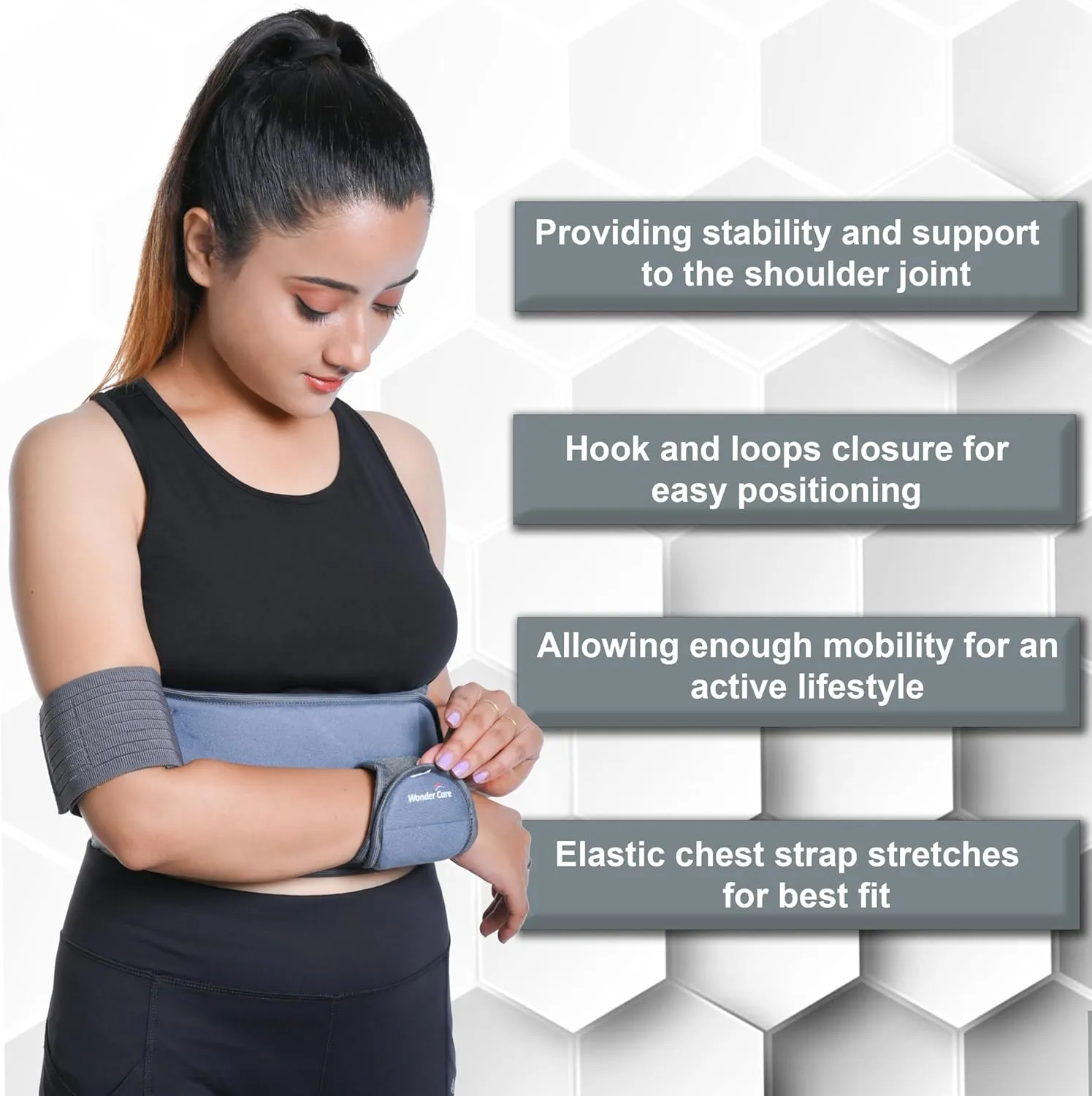 WC Shoulder support brace arm sling shoulder immobilizer youth shoulder brace Shoulder stabilizer Compression Brace rotator cuff surgery sling Left-Right arm sling–Size3 (36-40) Inch