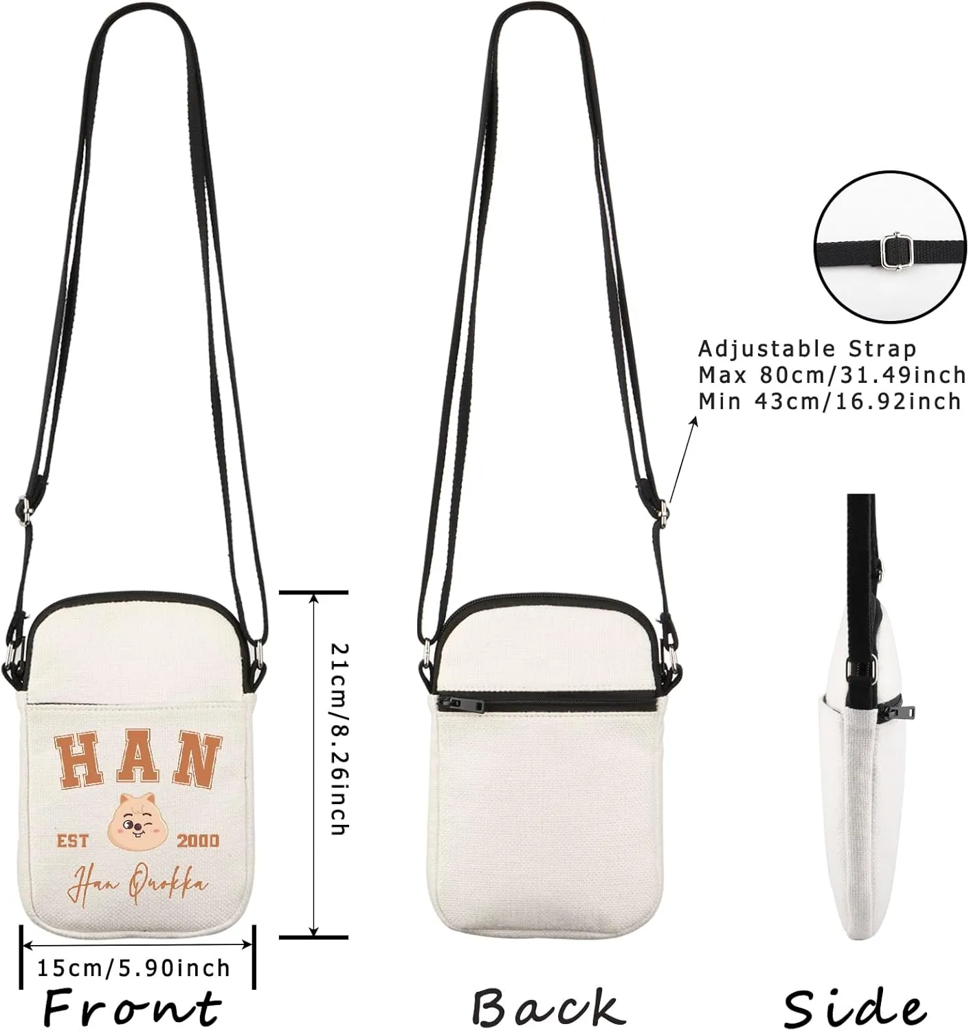 WCGXKO Korean Pop Gift Korean Group Merch Boys Group Est 1999 Dwaekki Crossbody Bag for Pop Music Lover
