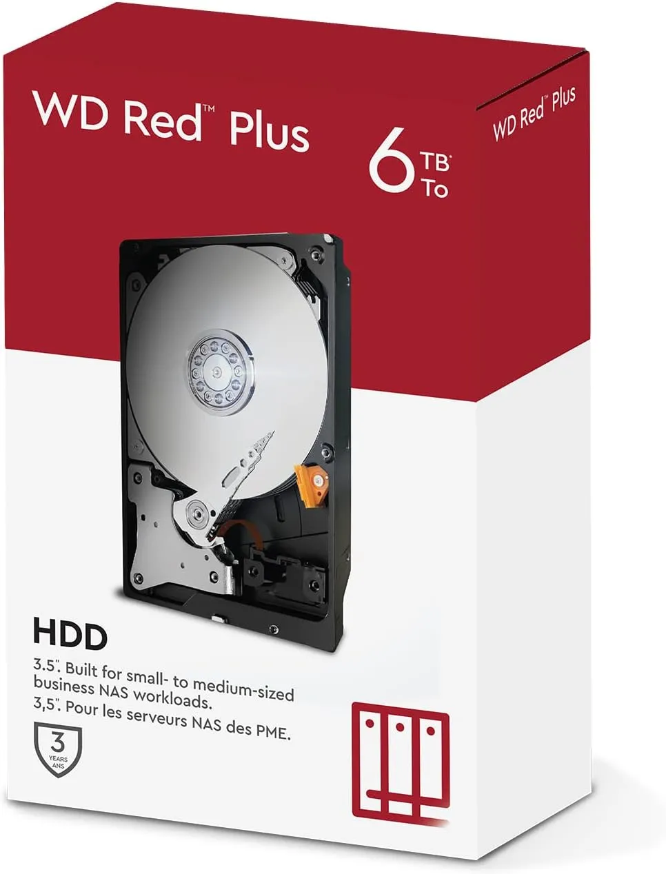 WD Red Plus 6TB NAS 3.5" Internal Hard Drive - 5400 RPM Class, SATA 6 Gb/s, CMR, 64MB Cache