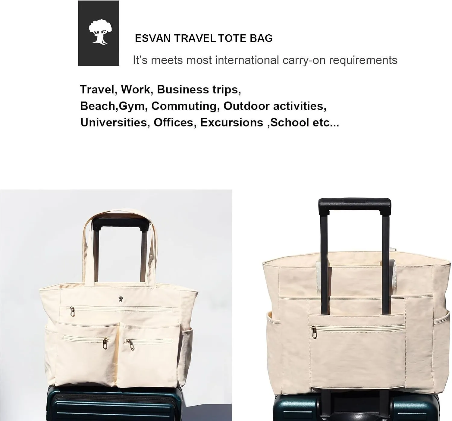 Weekender Bag Carry On Bag Overnight Tote Travel Duffle with 13 Pockets for Travel,Work，Gym,Beach,Teacher,Nurse