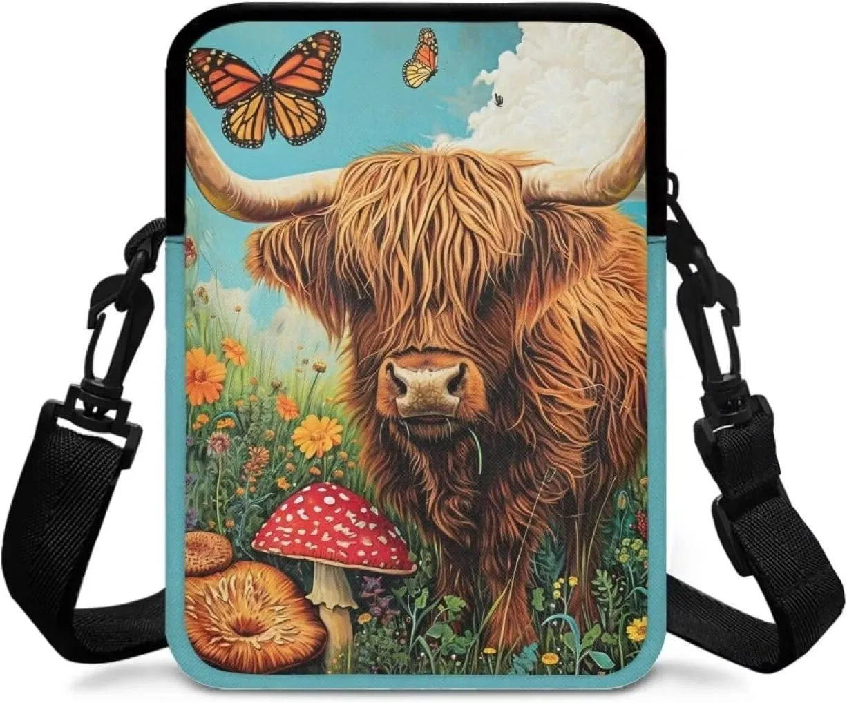 WELLFLYHOM Small Crossbody Bag for Men Women Phone Purse Over Shoulder Handbag Messenger Pouch