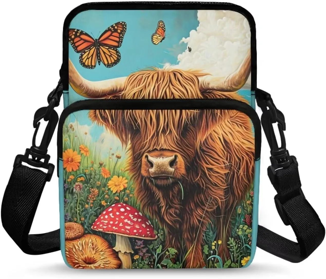 WELLFLYHOM Small Crossbody Bag for Men Women Phone Purse Over Shoulder Handbag Messenger Pouch