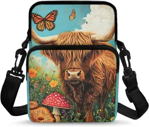 WELLFLYHOM Small Crossbody Bag for Men Women Phone Purse Over Shoulder Handbag Messenger Pouch