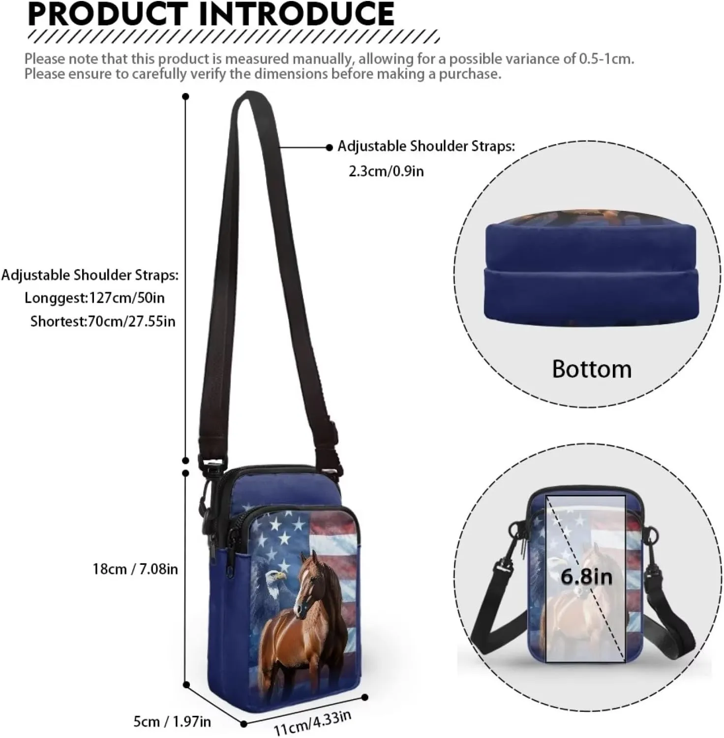 WELLFLYHOM Small Crossbody Bag for Women Phone Purse Messenger Pouch Mini Shoulder Handbag