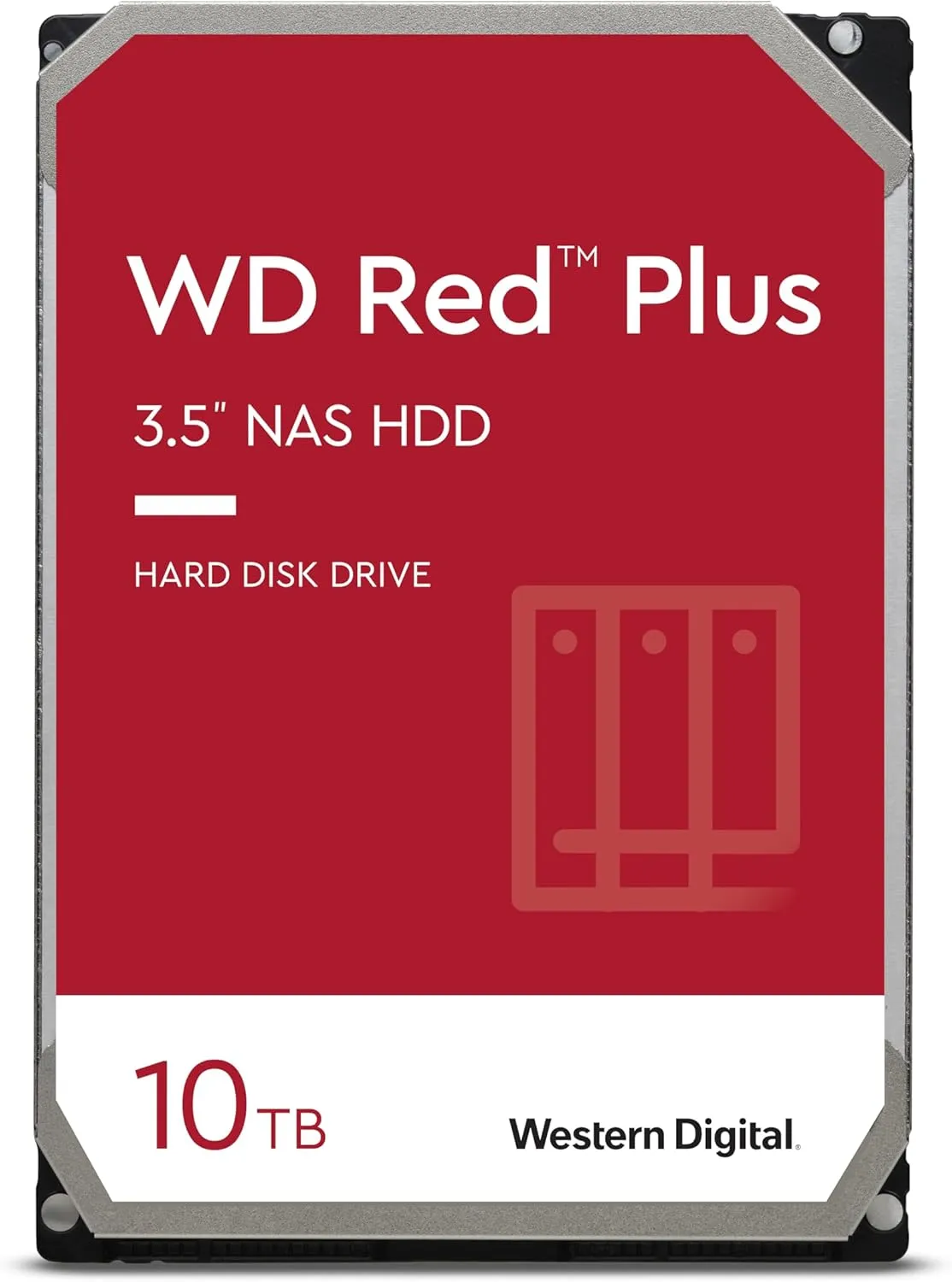 Western Digital 10TB WD Red Plus NAS Internal Hard Drive HDD - 5400 RPM, SATA 6 Gb/s, CMR, 256 MB Cache, 3.5" - WD101EFAX