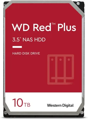 Western Digital 10TB WD Red Plus NAS Internal Hard Drive HDD - 5400 RPM, SATA 6 Gb/s, CMR, 256 MB Cache, 3.5" - WD101EFAX