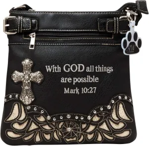 Western Purse Cross Bible Verse Women Shoulder Bag Crossbody Handbag