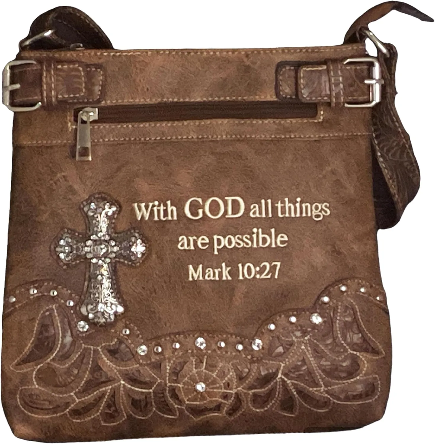 Western Purse Cross Bible Verse Women Shoulder Bag Crossbody Handbag