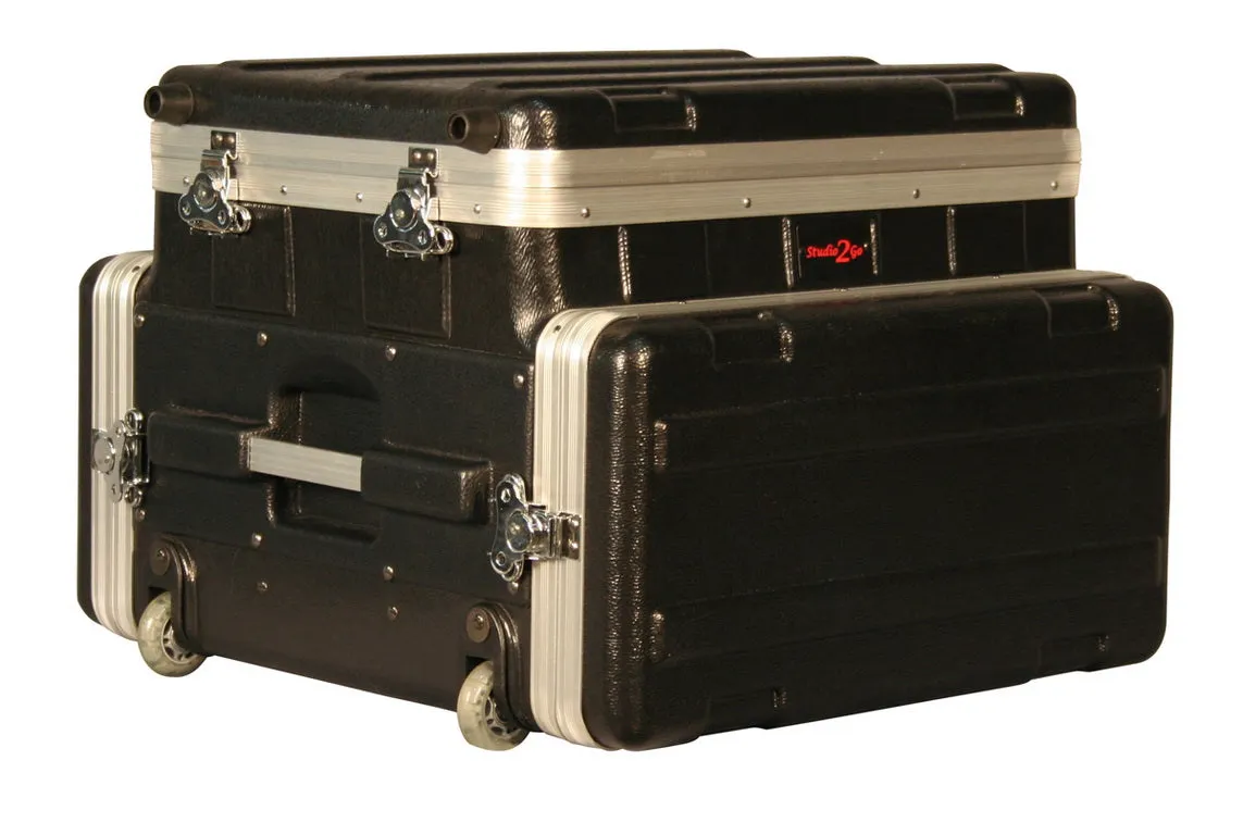 Wheeled ATA Case for Laptop / Mixer over 4U Rack Bottom