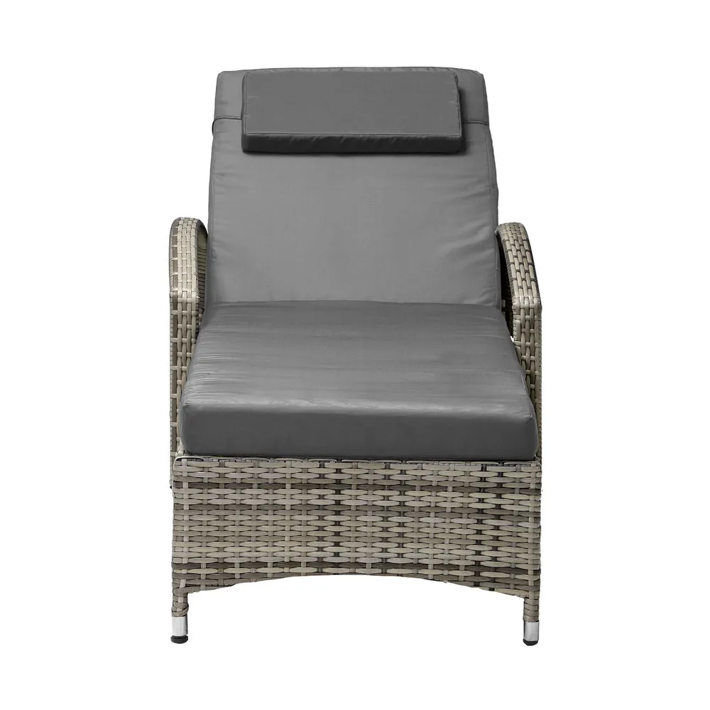 Wheeled Sun Lounger Day Bed Outdoor Setting Patio Furniture