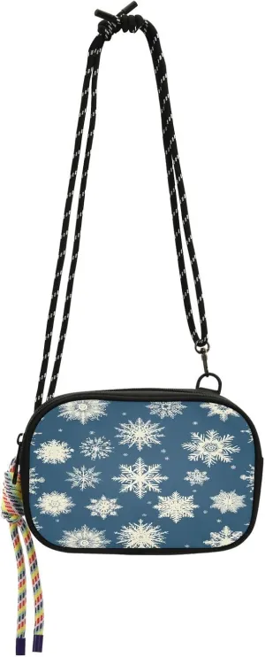 White Snowflakes Small Crossbody Bags for Women Lightweight Crossbody Phone Purse Women's Crossbody Handbags with Adjustable Strap