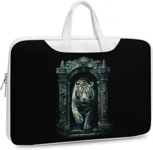 White Tiger Architecture Laptop Sleeve Bag Protective Case Handbag With Shoulder Strap for Computer 10-17 Inch