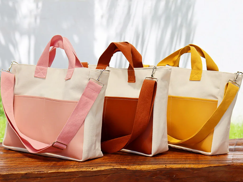 Wholesale Heavyweight Canvas Tote Bags with Adjustable Crossbody Handles
