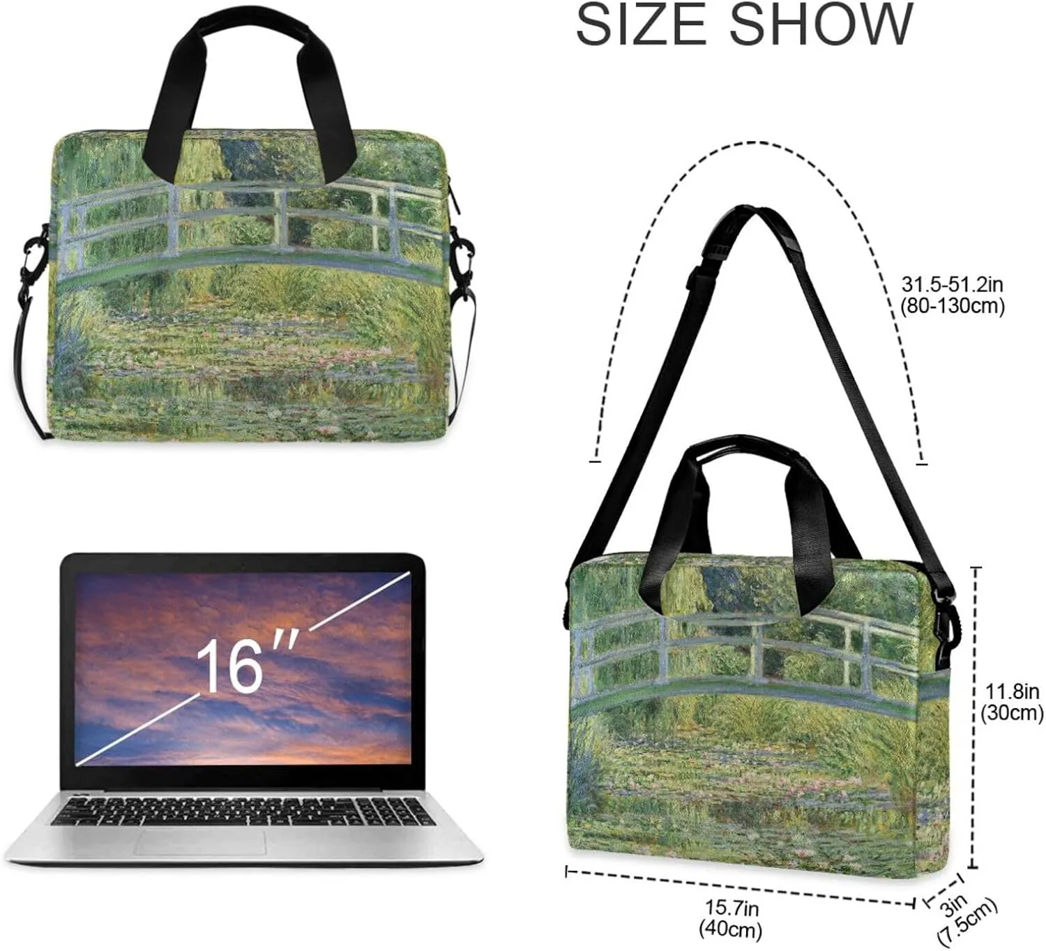WIHVE Laptop Shoulder Bag 15 14 13inch Laptop Case Bag for Women Men