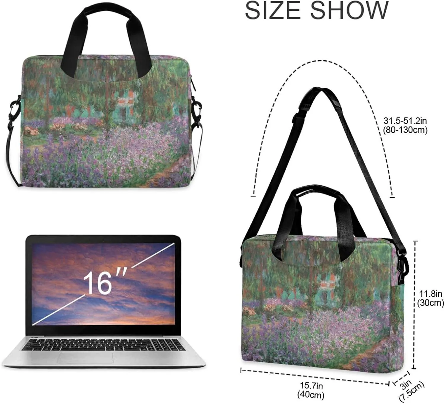 WIHVE Laptop Shoulder Bag 15 14 13inch Laptop Case Bag for Women Men