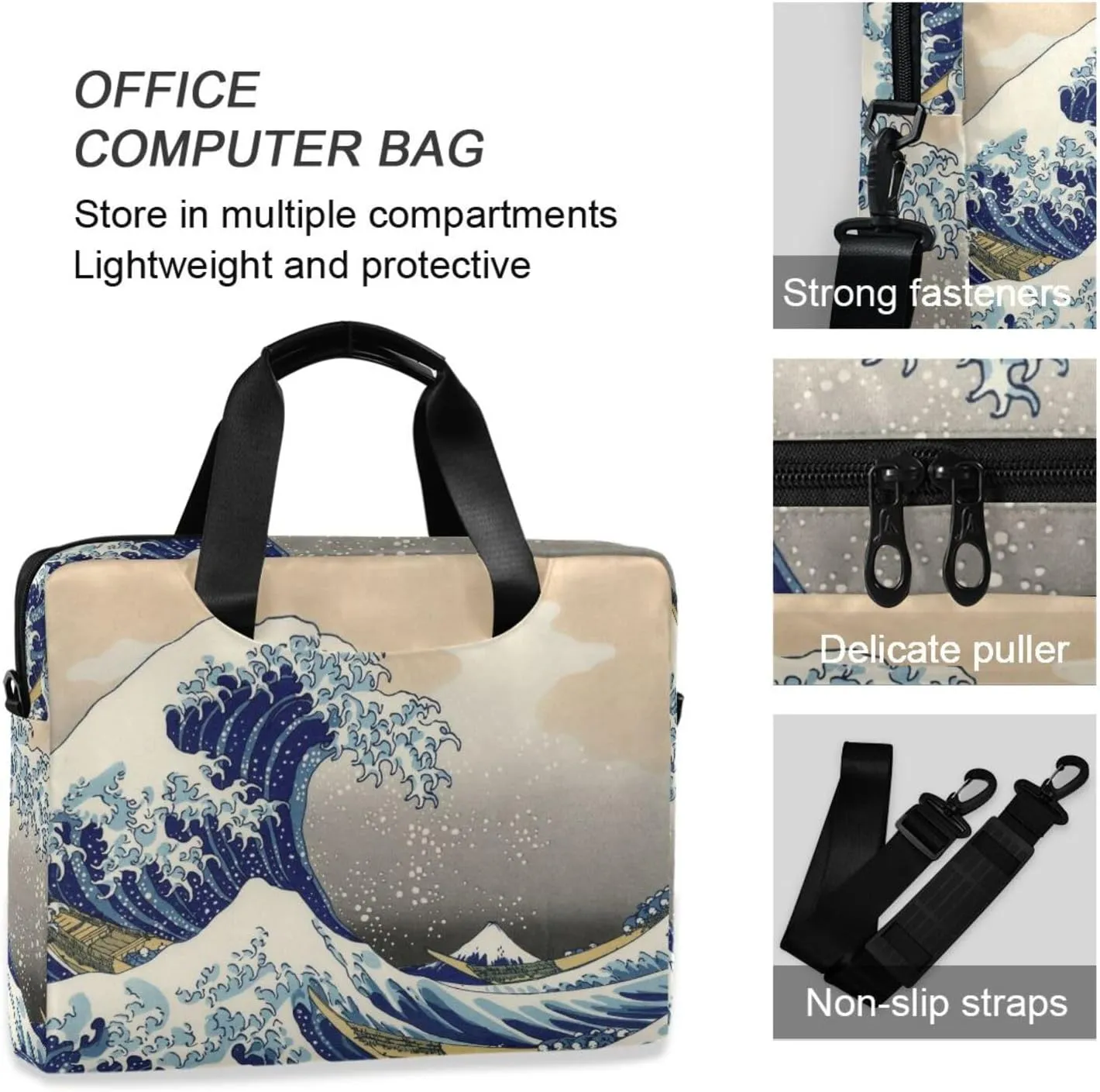 WIHVE Unisex Laptop Shoulder Case 15 14 13inch Laptop Shoulder Bag for Women Men