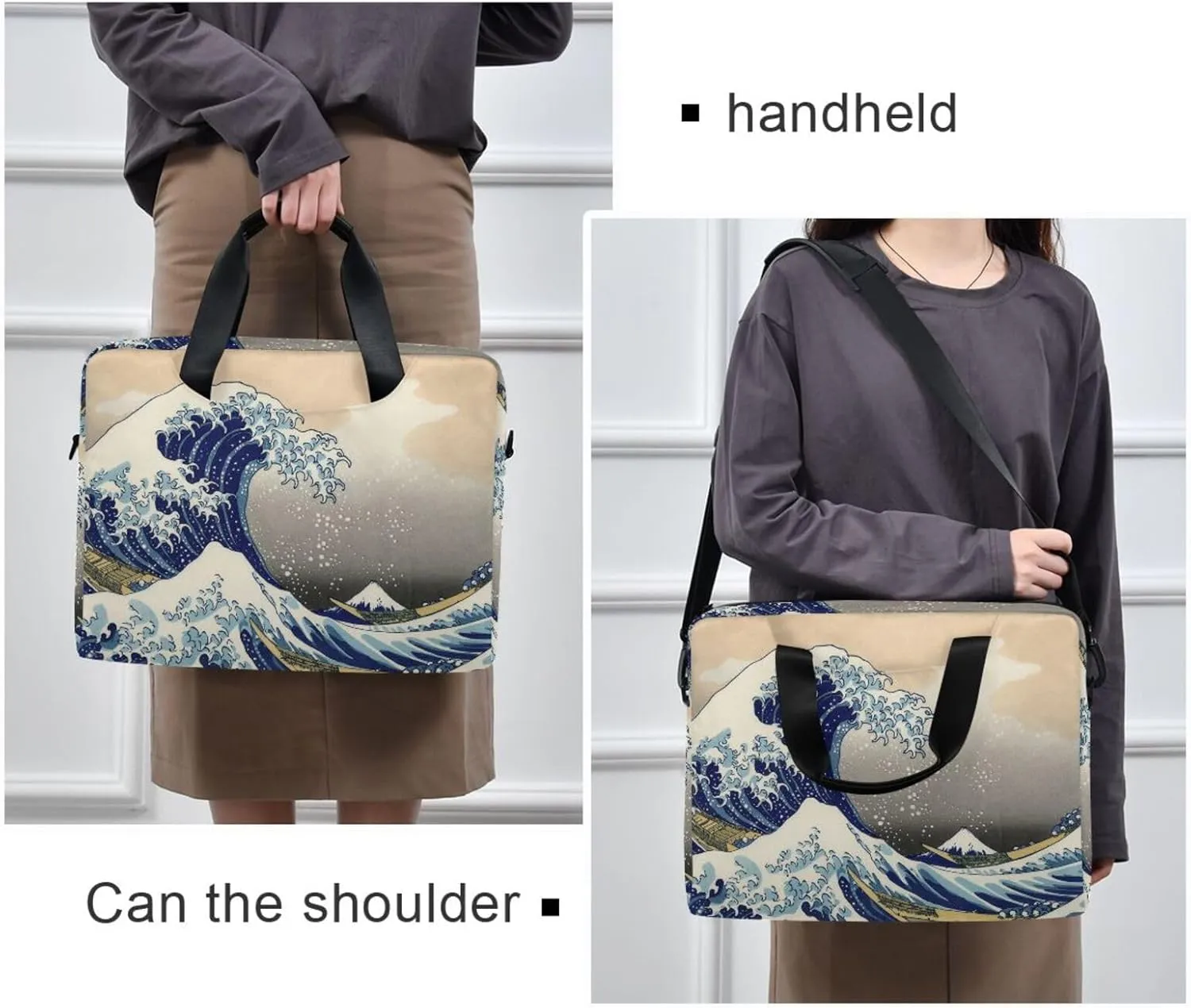 WIHVE Unisex Laptop Shoulder Case 15 14 13inch Laptop Shoulder Bag for Women Men