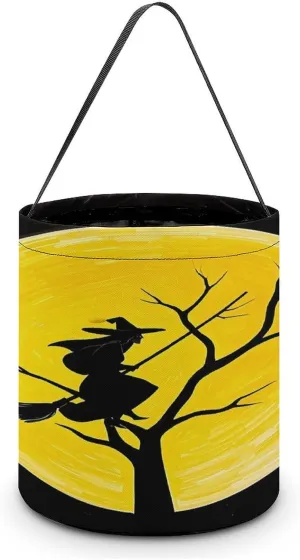 Witch Ornament Halloween Tote Candy Bag Candy Basket Candy Bucket Gift Bag for Halloween Party