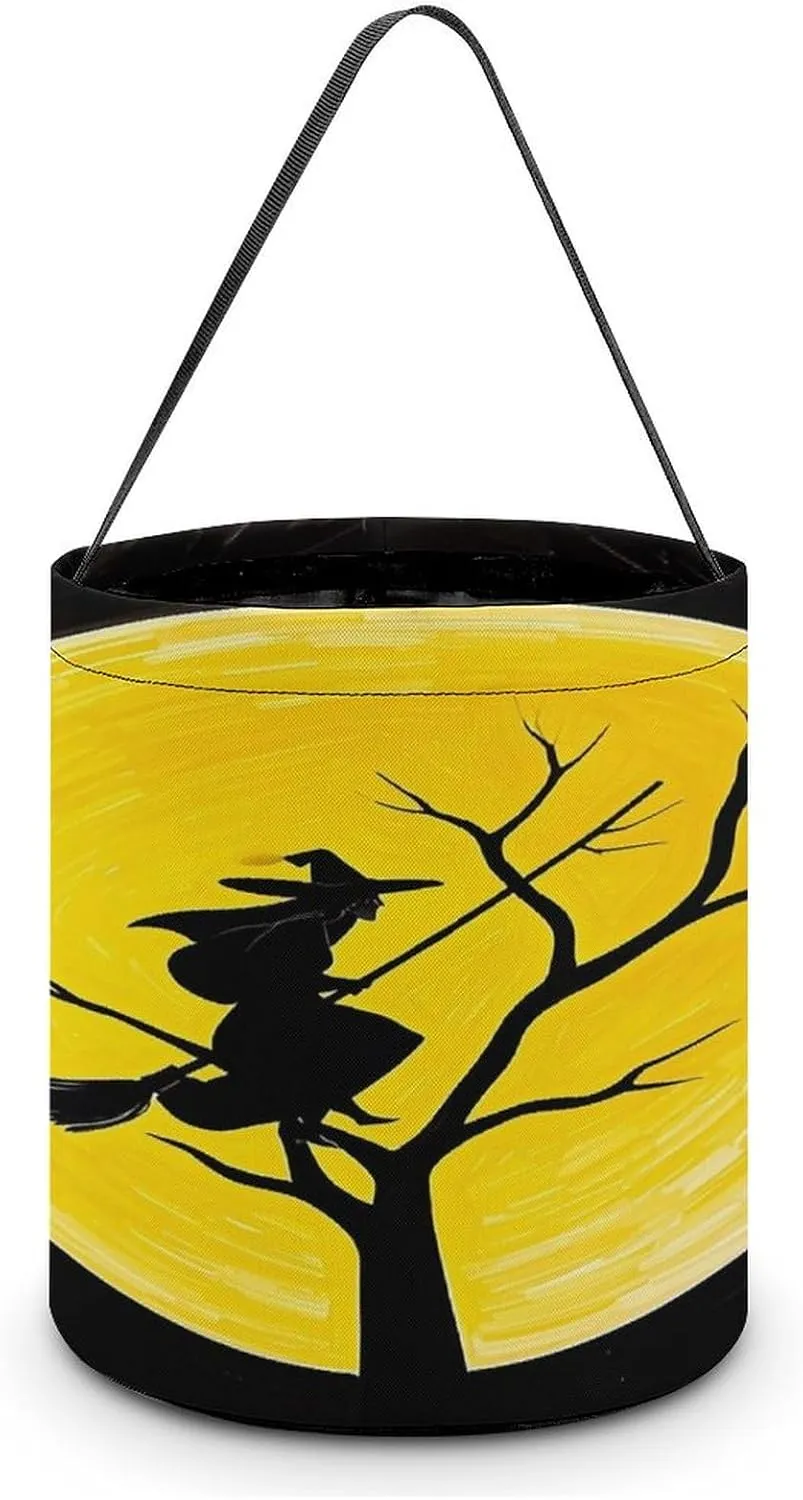 Witch Ornament Halloween Tote Candy Bag Candy Basket Candy Bucket Gift Bag for Halloween Party