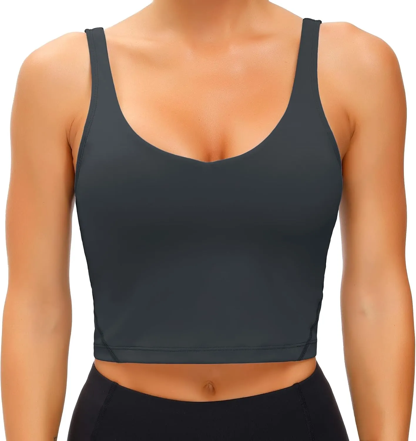 Wjustforu Women's Tank Top Padded Sports Bra Running Workout Yoga Crop Top
