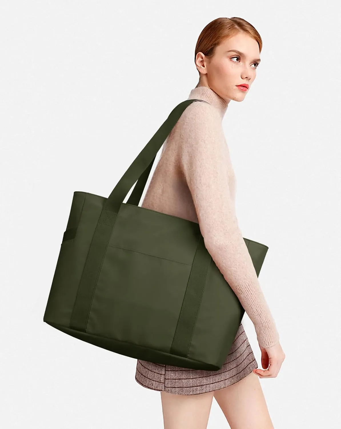 WLLWOO Large Work Tote Bag for Women with 15.6" Laptop Compartment & Trolley Sleeve for Travel Daily Nurse Gym