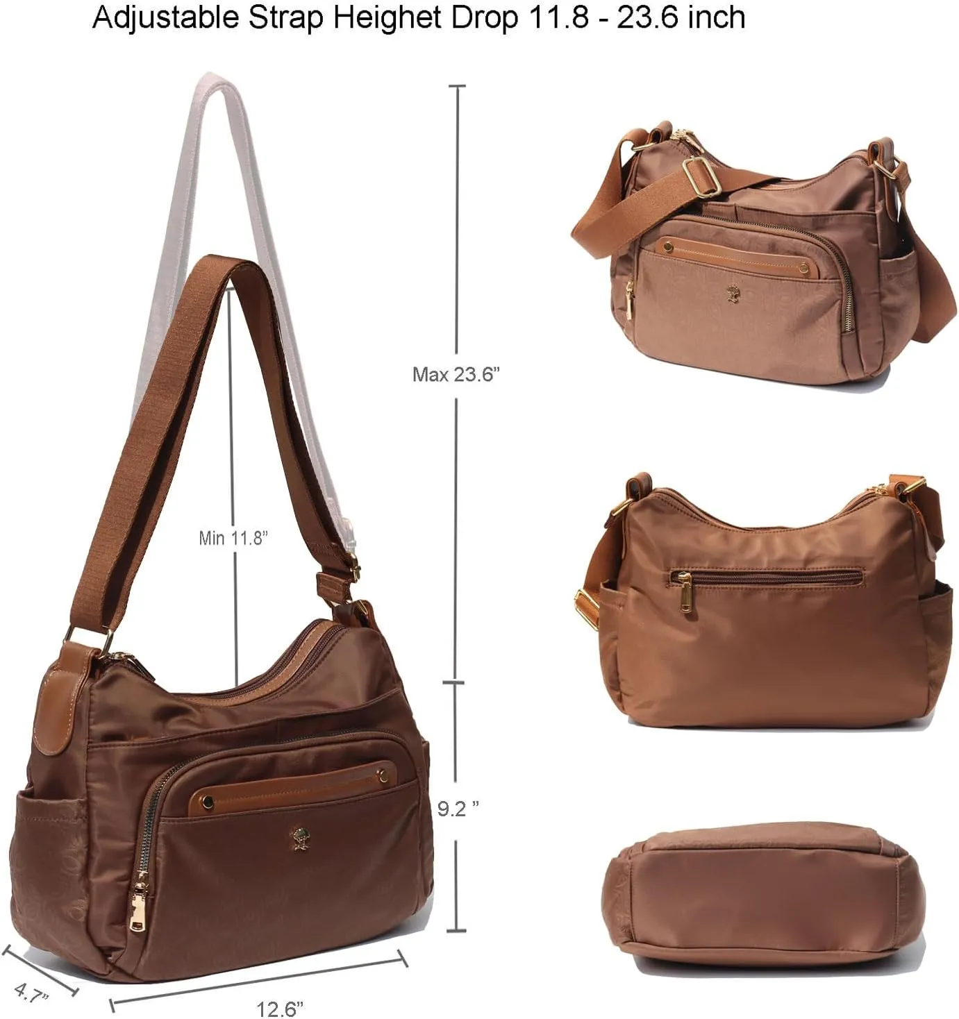 Women Crossbody Bag Shoulder Handbag Multiple Pockets Bag Ladies Messenger Bag Purse Fashion Tote