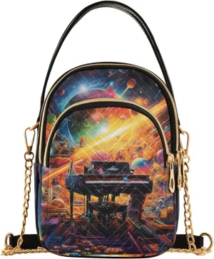 Women Crossbody Handbag Piano in Pace and Planet Quilted Chain Bag