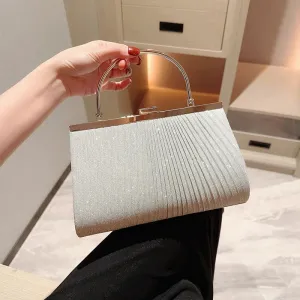 Women Glitter Handbag Luxury Apricot Evening Clutch Bag Party Chain Shoulder Bag Female Wedding Dinner Purse Silver Bag  ZD01