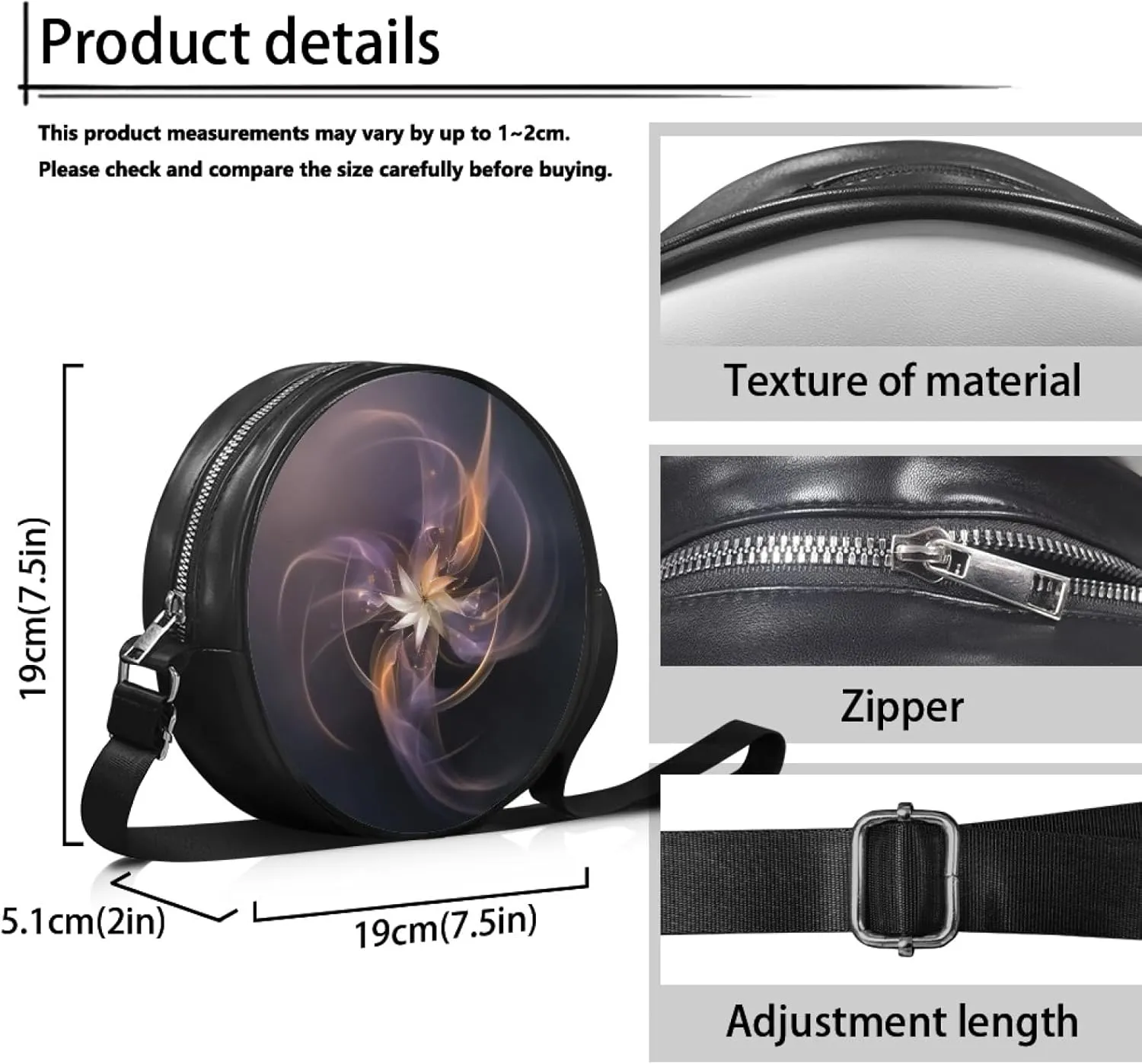 Women Round Crossbody Bag Ladies Sling Bag Cross Body Bag