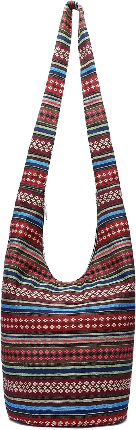Women Shoulder Handbags Fashion canvas Hippie Crossbody Bags Bohemian Animal Prints Hobo Bags