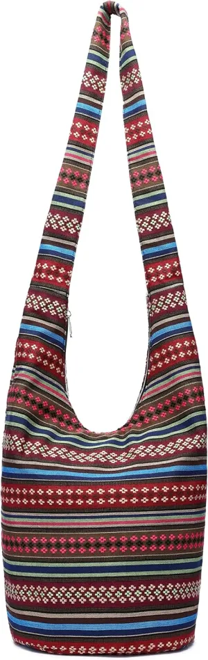 Women Shoulder Handbags Fashion canvas Hippie Crossbody Bags Bohemian Animal Prints Hobo Bags