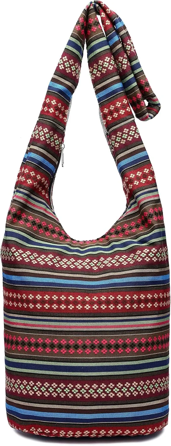 Women Shoulder Handbags Fashion canvas Hippie Crossbody Bags Bohemian Animal Prints Hobo Bags