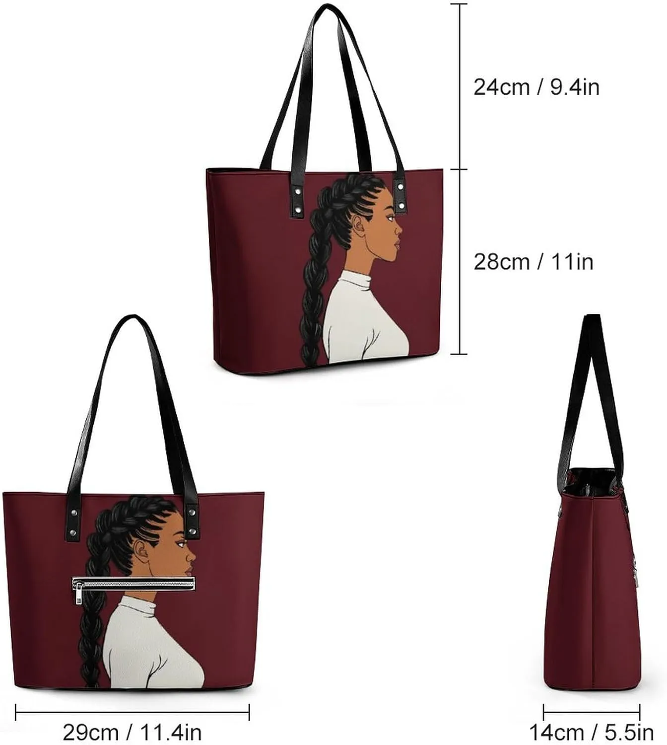 Women Travel Shoulder Bag Waterproof Casual Purses Multi Handbags with Zipper
