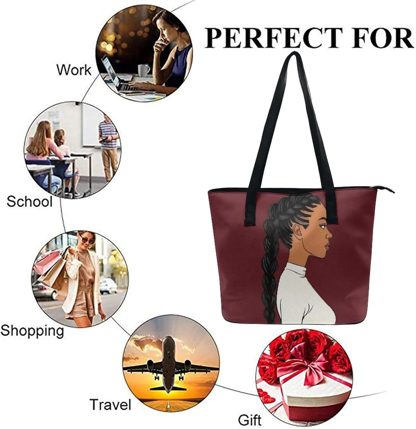 Women Travel Shoulder Bag Waterproof Casual Purses Multi Handbags with Zipper