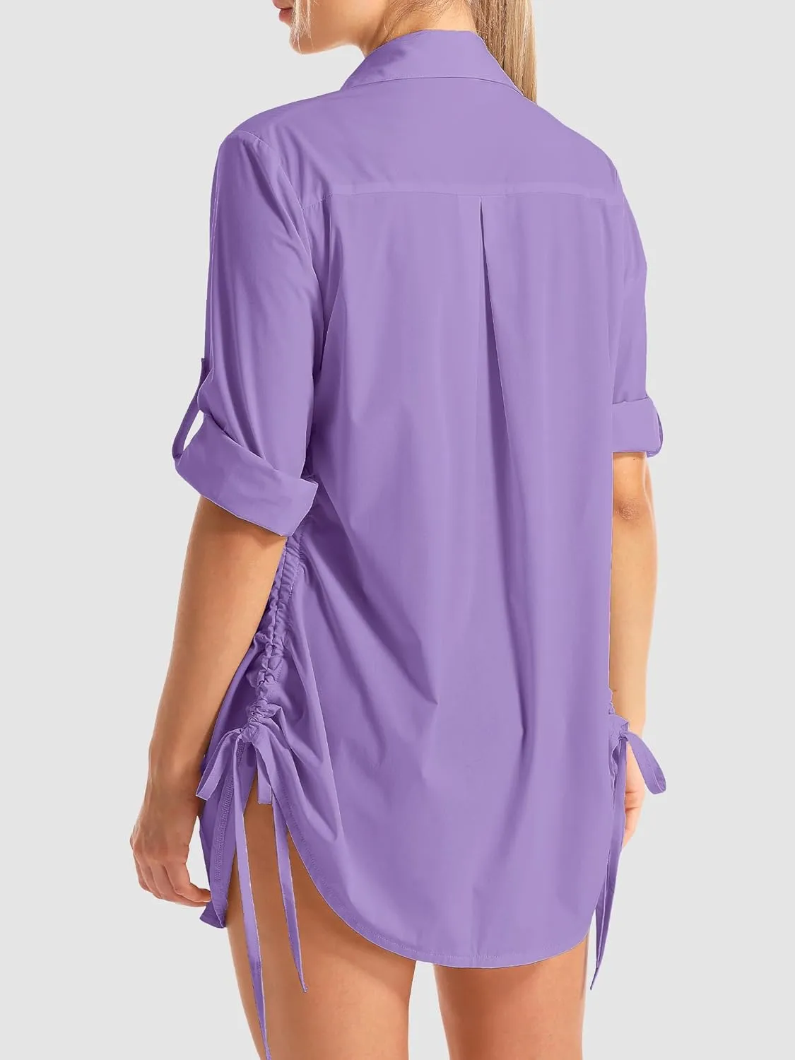 Womens Bathing Suit Cover Ups Swimsuit Coverup UPF 50 Long Sleeve UV Sun Protection Shirts Button Down Dress Shirt