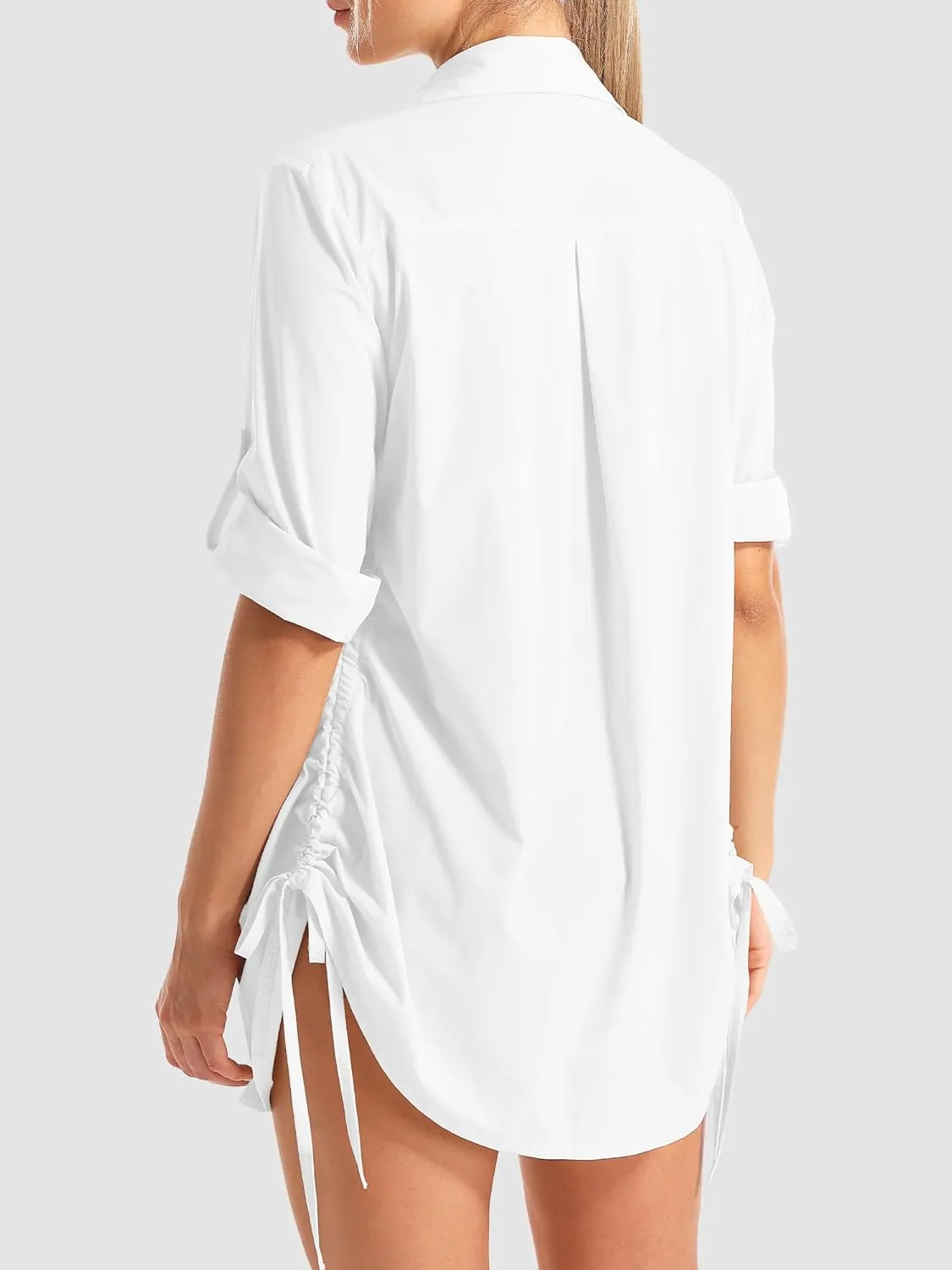 Womens Bathing Suit Cover Ups Swimsuit Coverup UPF 50 Long Sleeve UV Sun Protection Shirts Button Down Dress Shirt